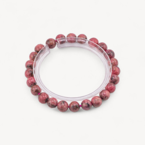 Pulsera de rodonita natural de 7 mm