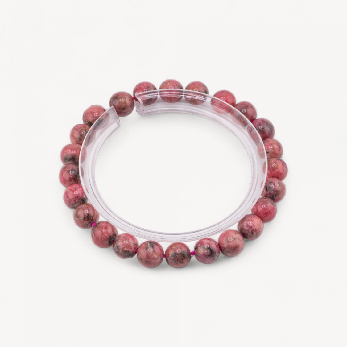 Bracciale Di Rodonite Naturale 7mm-ΣΚΛΗΡΕΣ ΠΕΤΡΕΣ | Worldofjewel.com