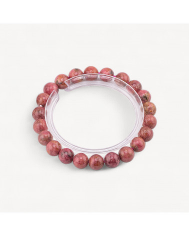 Bracciale Di Rodonite Naturale 8mm-HARD STONES | Worldofjewel.com