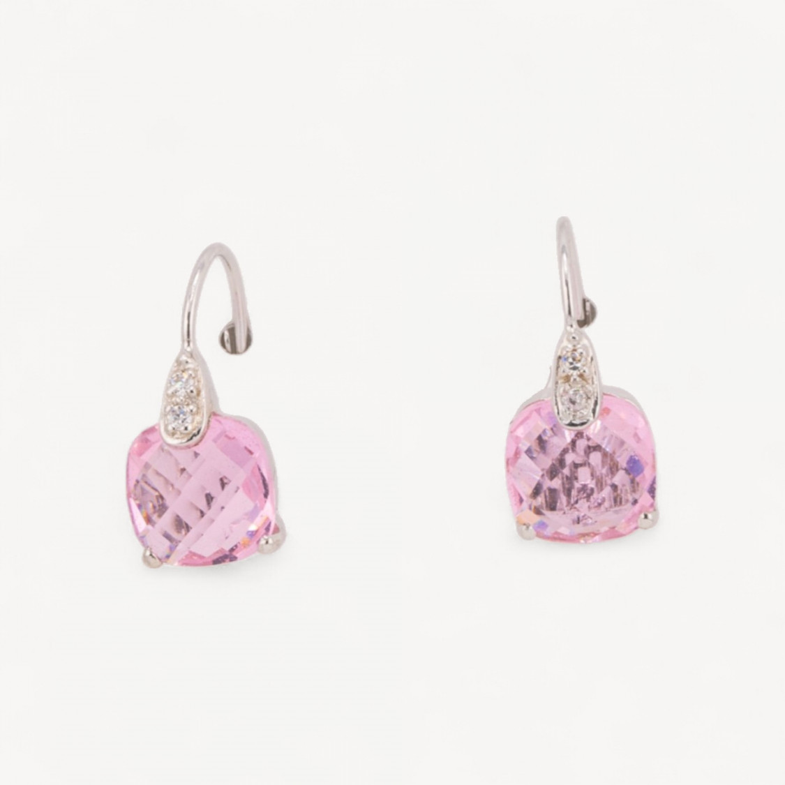 Orecchini Di Argento 925 Con Zirconi Made in ITALY Rosa-ARGENT 925 DESIGN ITALIE | Worldofjewel.com
