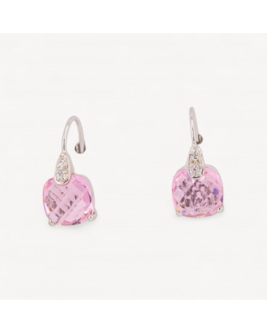 Orecchini Di Argento 925 Con Zirconi Made in ITALY Rosa-ARGENT 925 DESIGN ITALIE | Worldofjewel.com