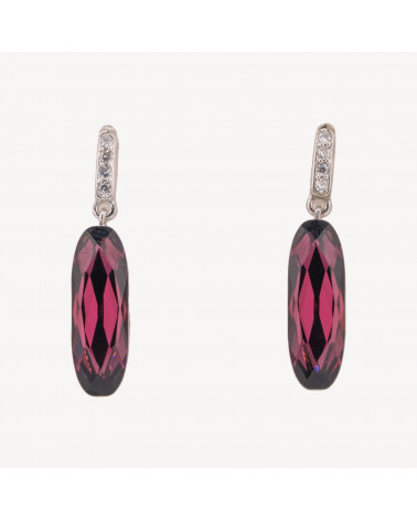 Orecchini Di Argento 925 Con Zirconi Ovale-PLATA 925 DISEÑO ITALIA | Worldofjewel.com