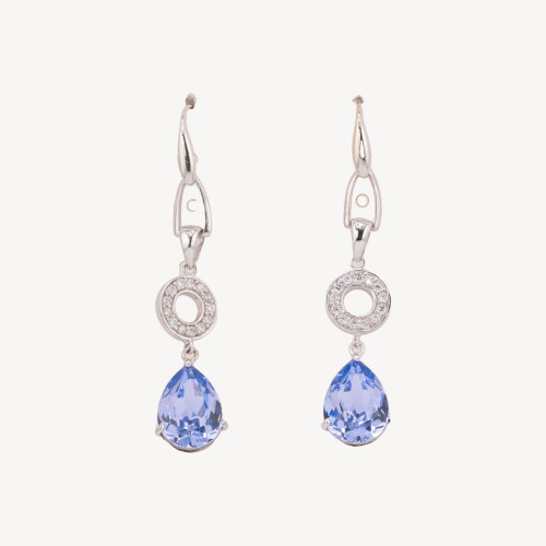 Ohrhänger aus 925er Sterlingsilber mit blauem Zirkonia