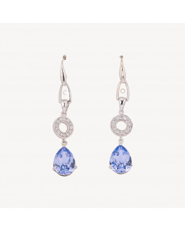 Orecchini Di Argento 925 Goccia Di Zircone CZ Azzurro-ΑΣΗΜΙ 925 ΣΧΕΔΙΟ ΙΤΑΛΙΑ | Worldofjewel.com