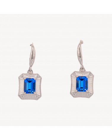 Orecchini Di Argento 925 1 Coppia Blu-ΑΣΗΜΙ 925 ΣΧΕΔΙΟ ΙΤΑΛΙΑ | Worldofjewel.com