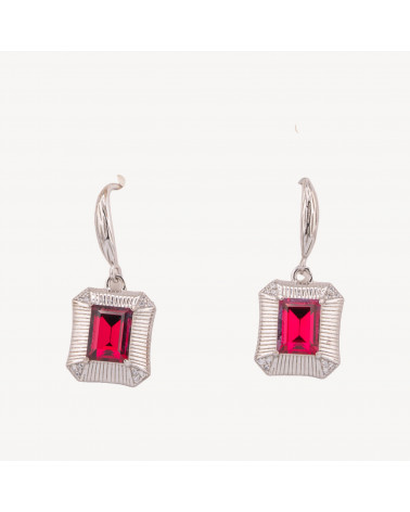 Orecchini Di Argento 925 1 Coppia Rosso-SILBER 925 DESIGN ITALIEN | Worldofjewel.com