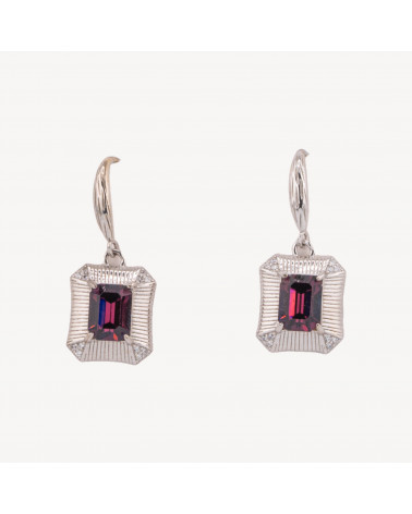 Orecchini Di Argento 925 1 Coppia Viola-SILVER 925 DESIGN ITALY | Worldofjewel.com
