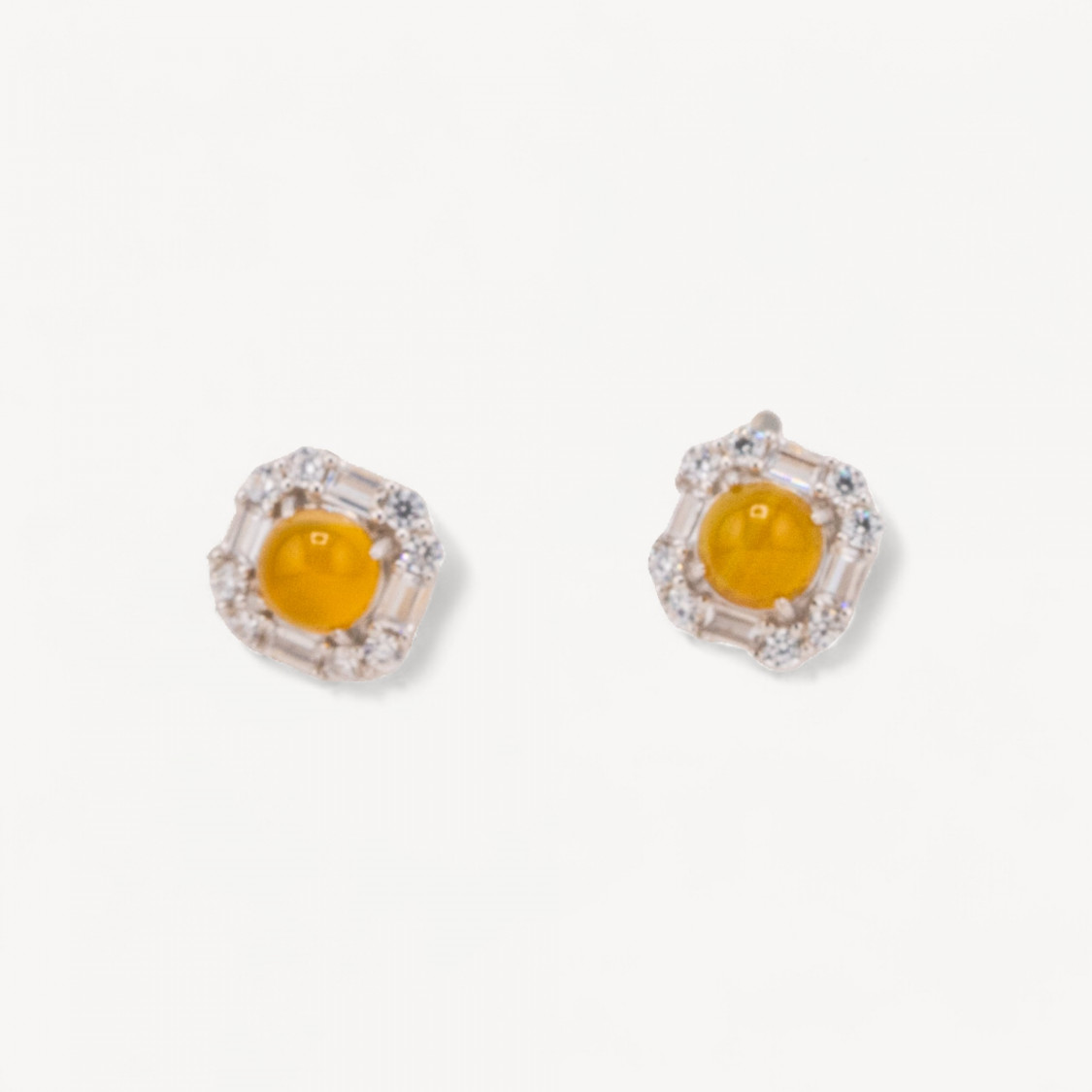 Orecchini Di Argento 925 A Castone 1 Coppia MOD51 Giallo-ΑΣΗΜΙ 925 ΣΧΕΔΙΟ ΙΤΑΛΙΑ | Worldofjewel.com