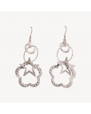 Orecchini Di Argento 925 A Monachella Con Pendenti In Filigrana Diamantata Mod1 23x54mm-SILBER 925 DESIGN ITALIEN | Worldofjewel.com