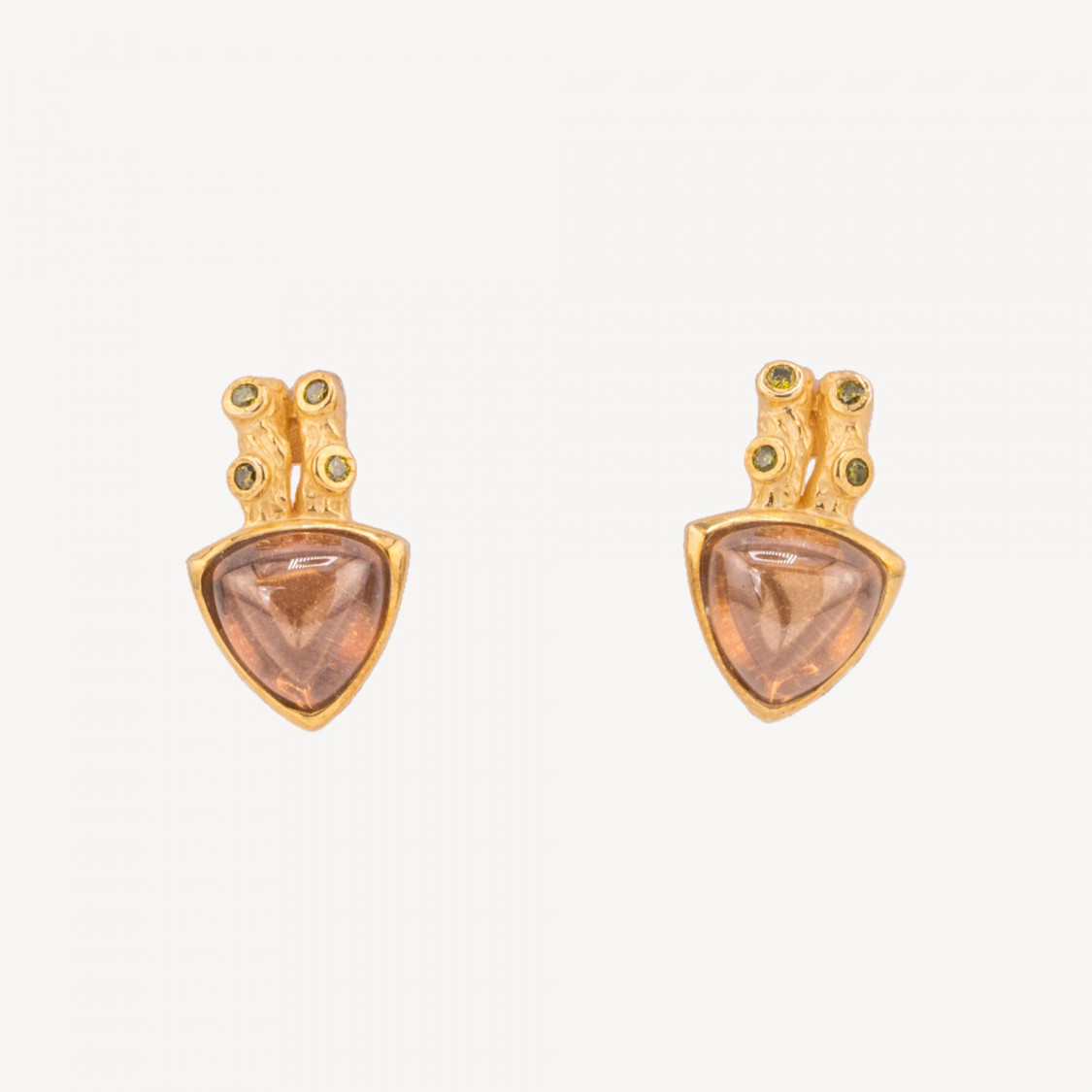 Orecchini Di Argento 925 Battuto Con Pietra Galvanica Dorata-ΑΣΗΜΙ 925 ΣΧΕΔΙΟ ΙΤΑΛΙΑ | Worldofjewel.com