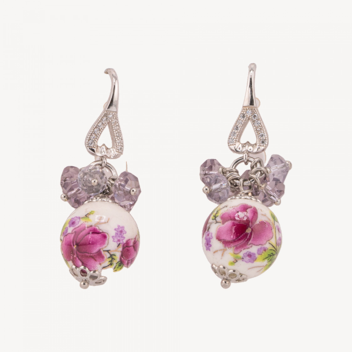 Orecchini Di Argento 925 Con Ceramica MOD2-PLATA 925 DISEÑO ITALIA | Worldofjewel.com