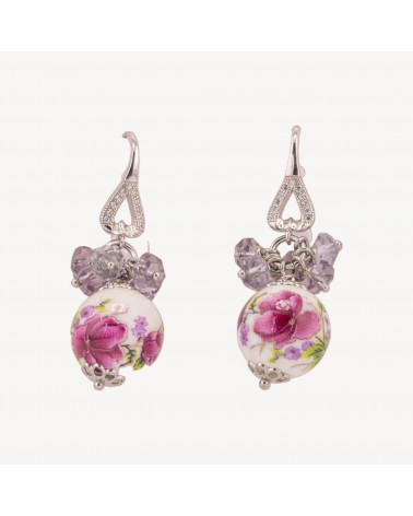 Orecchini Di Argento 925 Con Ceramica MOD2-PLATA 925 DISEÑO ITALIA | Worldofjewel.com