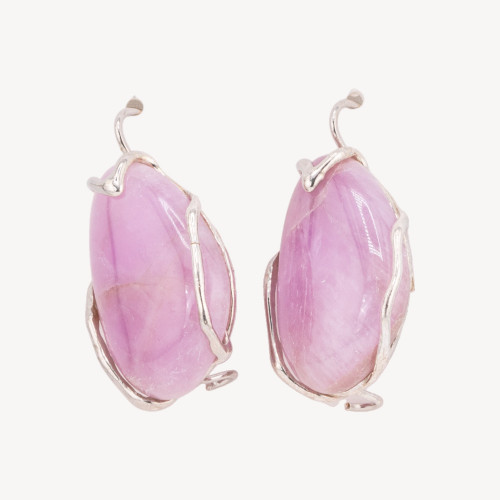 Boucles d'oreilles en argent 925 avec pierres naturelles, plaquées argent et fabriquées à la main