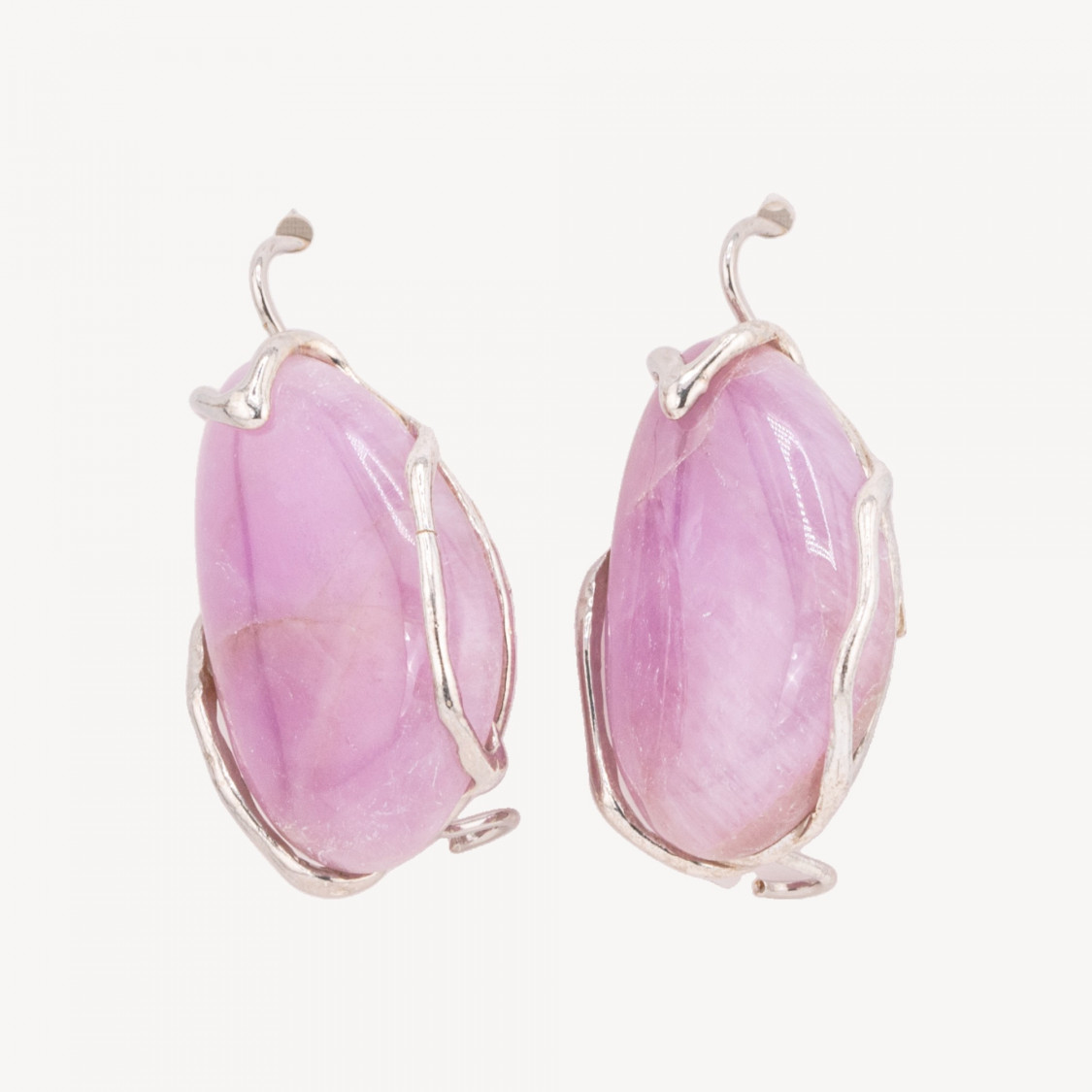 Pendientes de Plata 925 con Piedras Naturales Hechos a Mano Bañados en Plata-PLATA 925 DISEÑO ITALIA | Worldofjewel.com