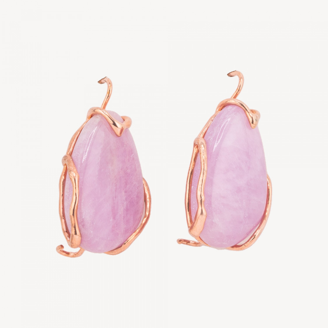 Orecchini Di Argento 925 Con Pietre Naturali Lavorati Artigianalmente Oro Rosa-PLATA 925 DISEÑO ITALIA | Worldofjewel.com