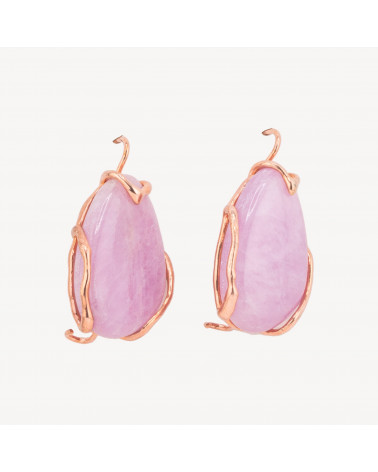 Orecchini Di Argento 925 Con Pietre Naturali Lavorati Artigianalmente Oro Rosa-PLATA 925 DISEÑO ITALIA | Worldofjewel.com