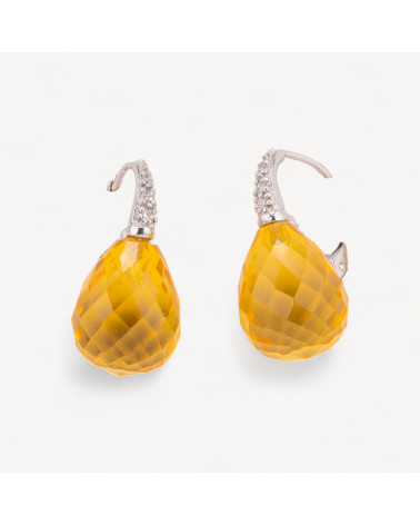 Orecchini Di Argento 925 Made in ITALY Gocce Topazio Giallo-ΑΣΗΜΙ 925 ΣΧΕΔΙΟ ΙΤΑΛΙΑ | Worldofjewel.com