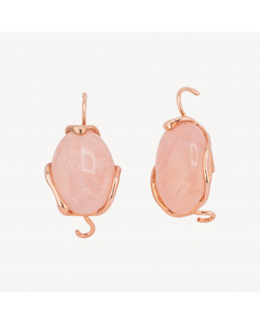 Orecchini Di Argento 925 Made in ITALY Oro Rosa Pietra Di Luna Rosa-SILBER 925 DESIGN ITALIEN | Worldofjewel.com