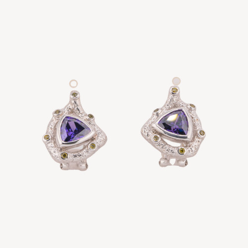 Pendientes de plata 925 con piedra morada