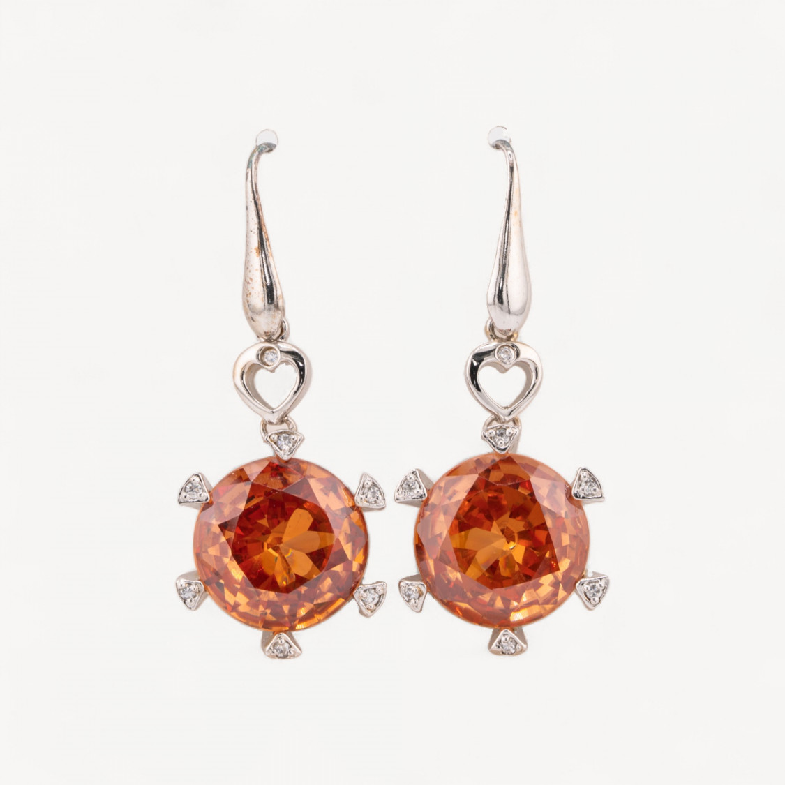 925 Silver Leverback Earrings with Zirconia and 6 Light Points 20x45mm-SILVER 925 DESIGN ITALY | Worldofjewel.com