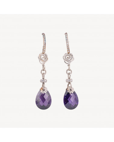 Orecchini Di Argento 925 Con Zirconi E Catena Lunga-ORECCHINI | Worldofjewel.com