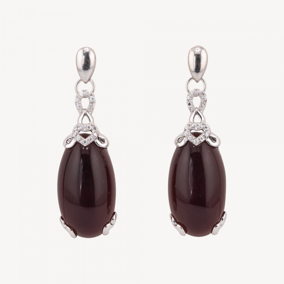 925 Silver Earrings Made in Italy Brown-SILVER 925 DESIGN ITALY | Worldofjewel.com