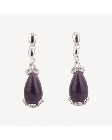 Orecchini Di Argento 925 Made in ITALY Viola-ARGENTO 925 DESIGN ITALY | Worldofjewel.com