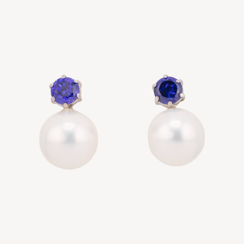 925 Silver Stud Earrings with 12x20mm Majorcan Pearls