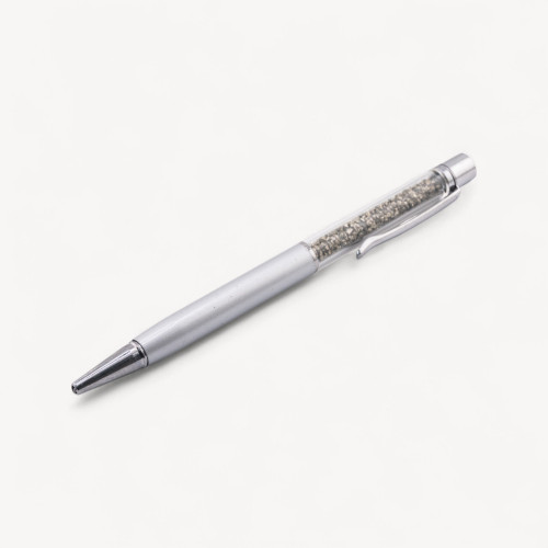 Stylo à bille orné de pierres de pyrite semi-précieuses naturelles