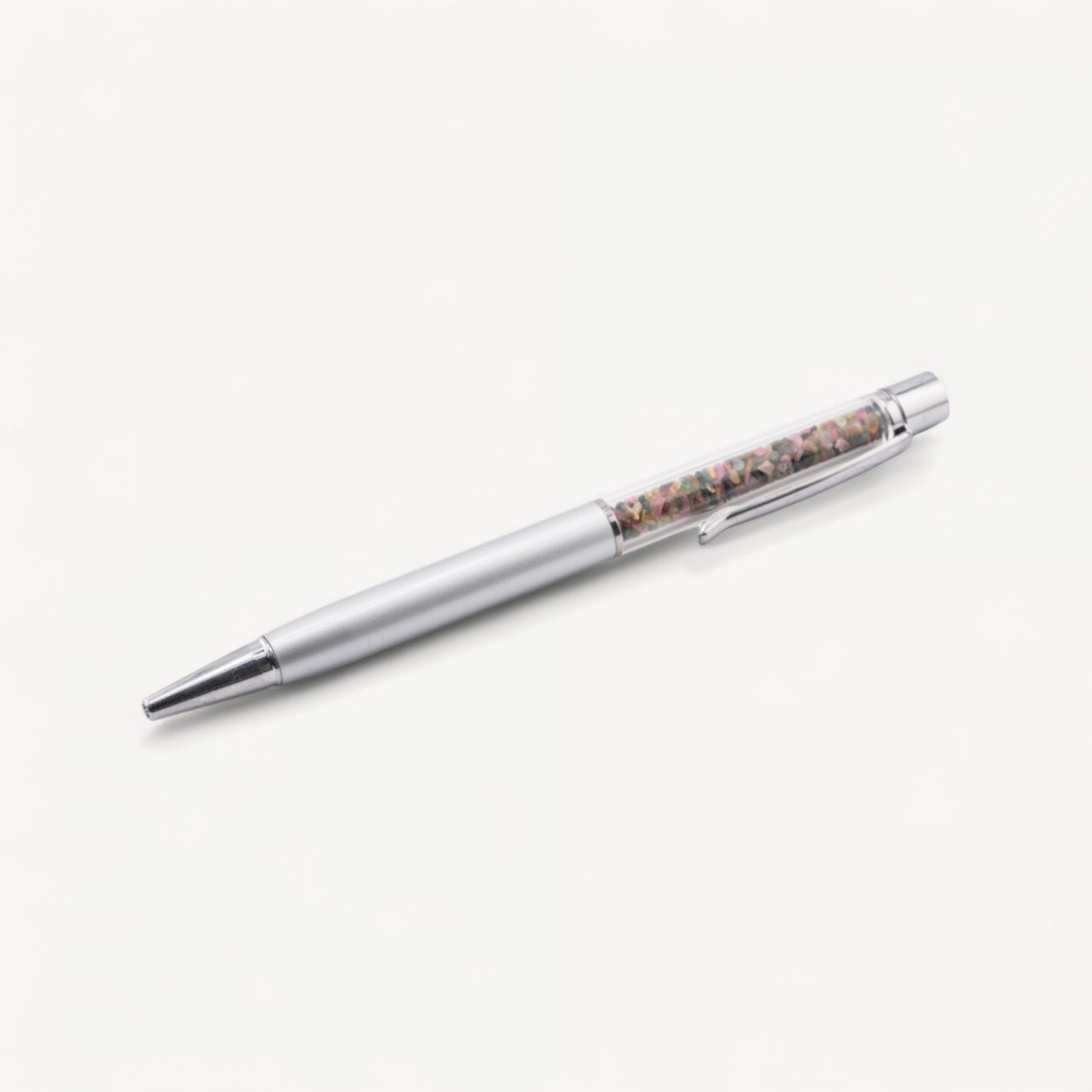 Penna A Sfera Con Pietre Semipreziose Naturali Tormalina Multicolor-OGGETTISTICA CON MINERALI NATURALI CRISTALLOTERAPIA | Worldofjewel.com