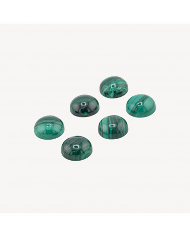 Cabochon Di Malachite Tondo 8mm 10pz-CABOCHON AUS HARTEN STEINEN | Worldofjewel.com
