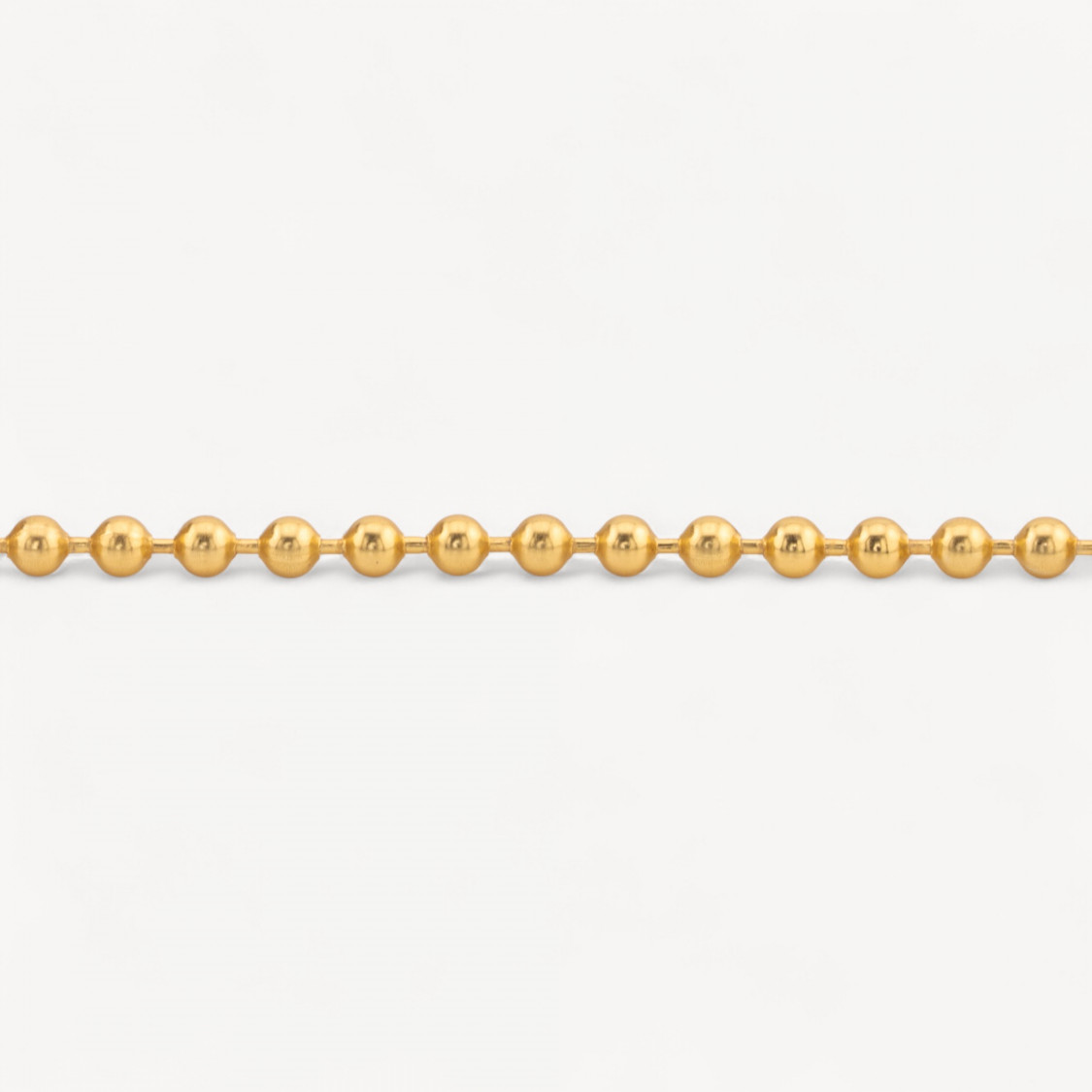 Catena A Metraggio Di Argento 925 con Palline 3mm 1 Metro Dorato-CATENE IN ARGENTO 925 | Worldofjewel.com