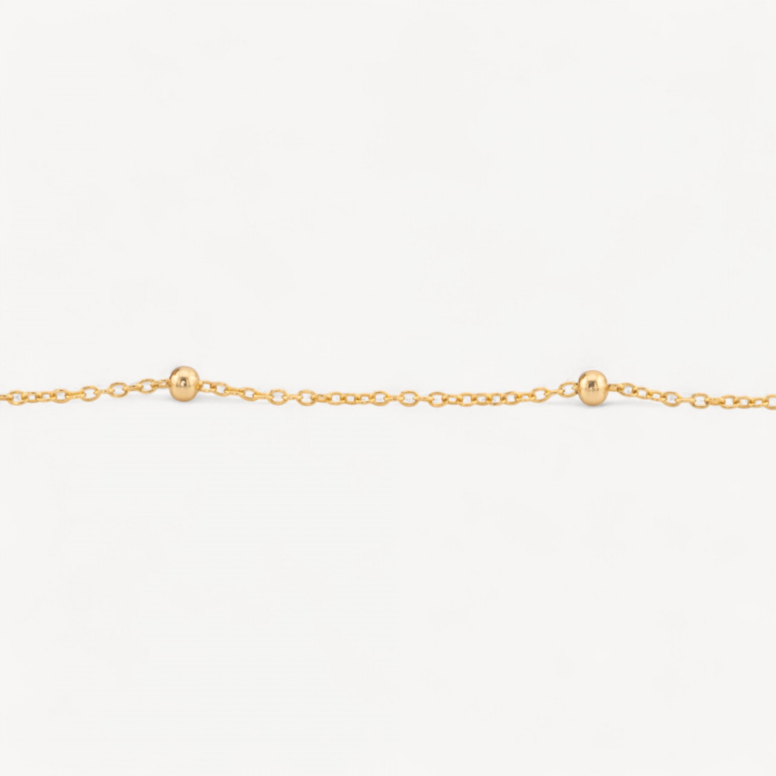 Catena A Metraggio Di Argento 925 Forzatina da 1,2mm e Intervallo da 2,5cm con Palline 2,5mm 1 Metro Dorato-CATENE IN ARGENTO 925 | Worldofjewel.com