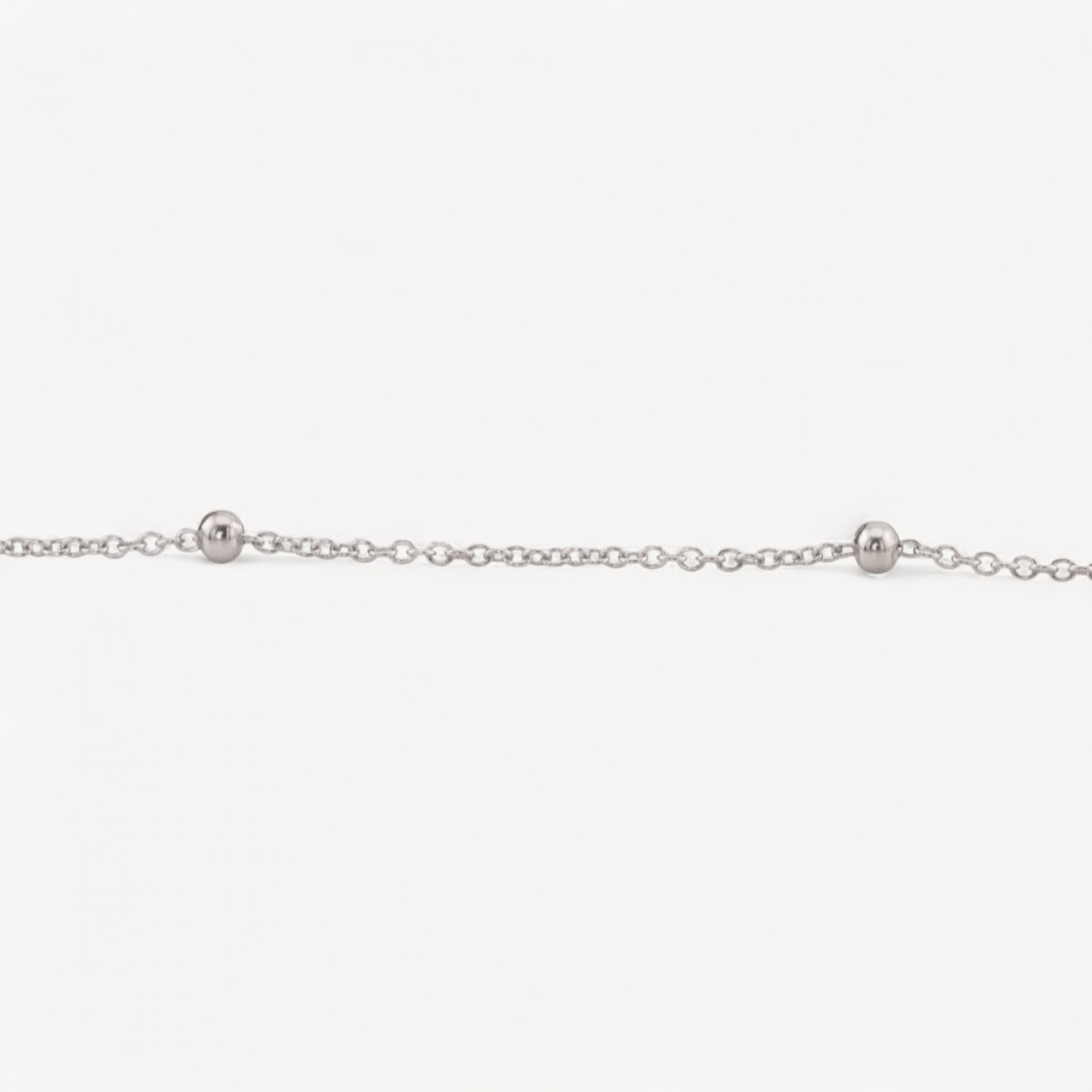 Catena A Metraggio Di Argento 925 Forzatina da 1,2mm e Intervallo da 2,5cm con Palline 2,5mm 1 Metro Rodiato-CATENE IN ARGENTO 925 | Worldofjewel.com