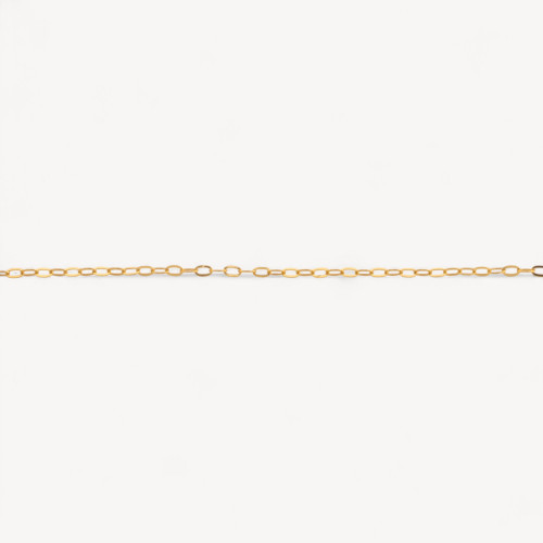 Chaîne en argent 925, maille aplatie, 1 mètre, plaquée or
