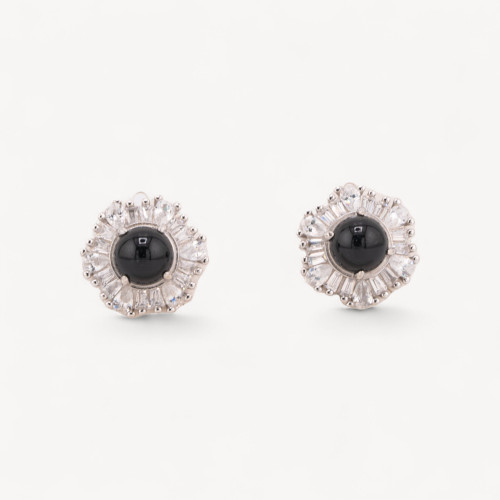 925 Silver Bezel Earrings 1 Pair