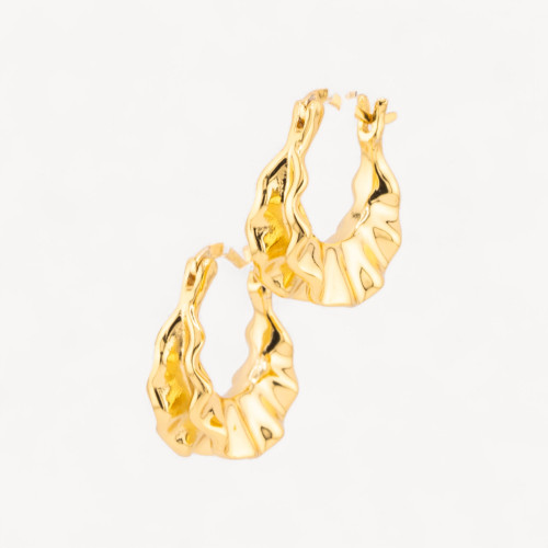 Pendientes de plata 925, Colección Luna, Hoja Rizada