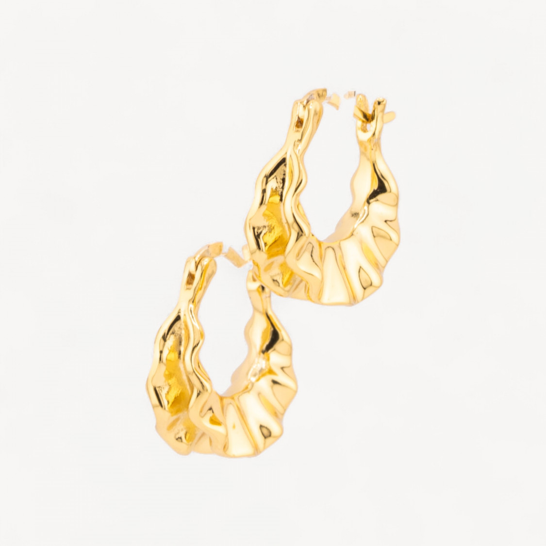 Orecchini Di Argento 925 Collezione Luna Foglia Arricciata-MOND-KOLLEKTION | Worldofjewel.com
