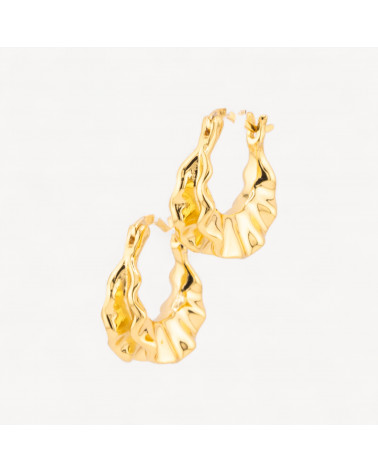 Orecchini Di Argento 925 Collezione Luna Foglia Arricciata-MOND-KOLLEKTION | Worldofjewel.com
