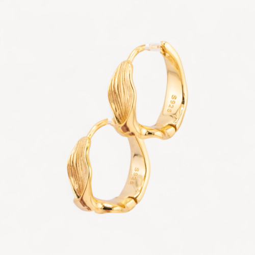 925 Silver Earrings from the Luna Collection with Rolled Leaf