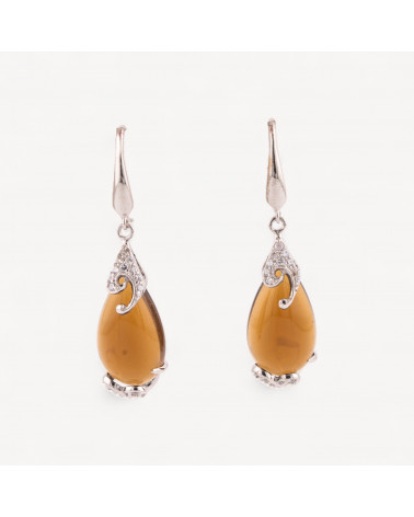 Orecchini Di Argento 925 Made in ITALY Ambra-ARGENT 925 DESIGN ITALIE | Worldofjewel.com
