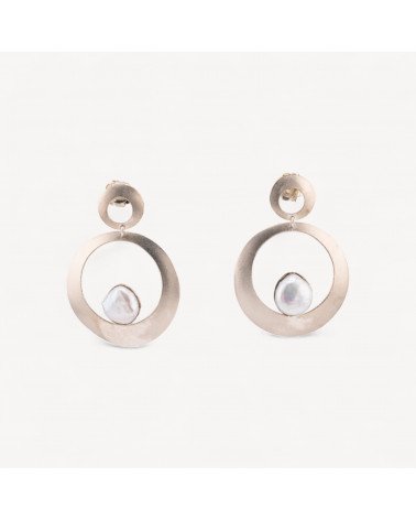 Orecchini Di Argento 925 Made in ITALY Con Perle Di Fiume Tondo Rodiato-ARGENT 925 DESIGN ITALIE | Worldofjewel.com