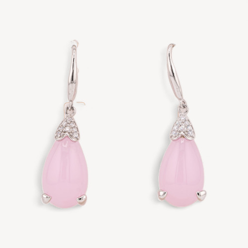 Boucles d'oreilles en argent 925 roses, fabriquées en Italie