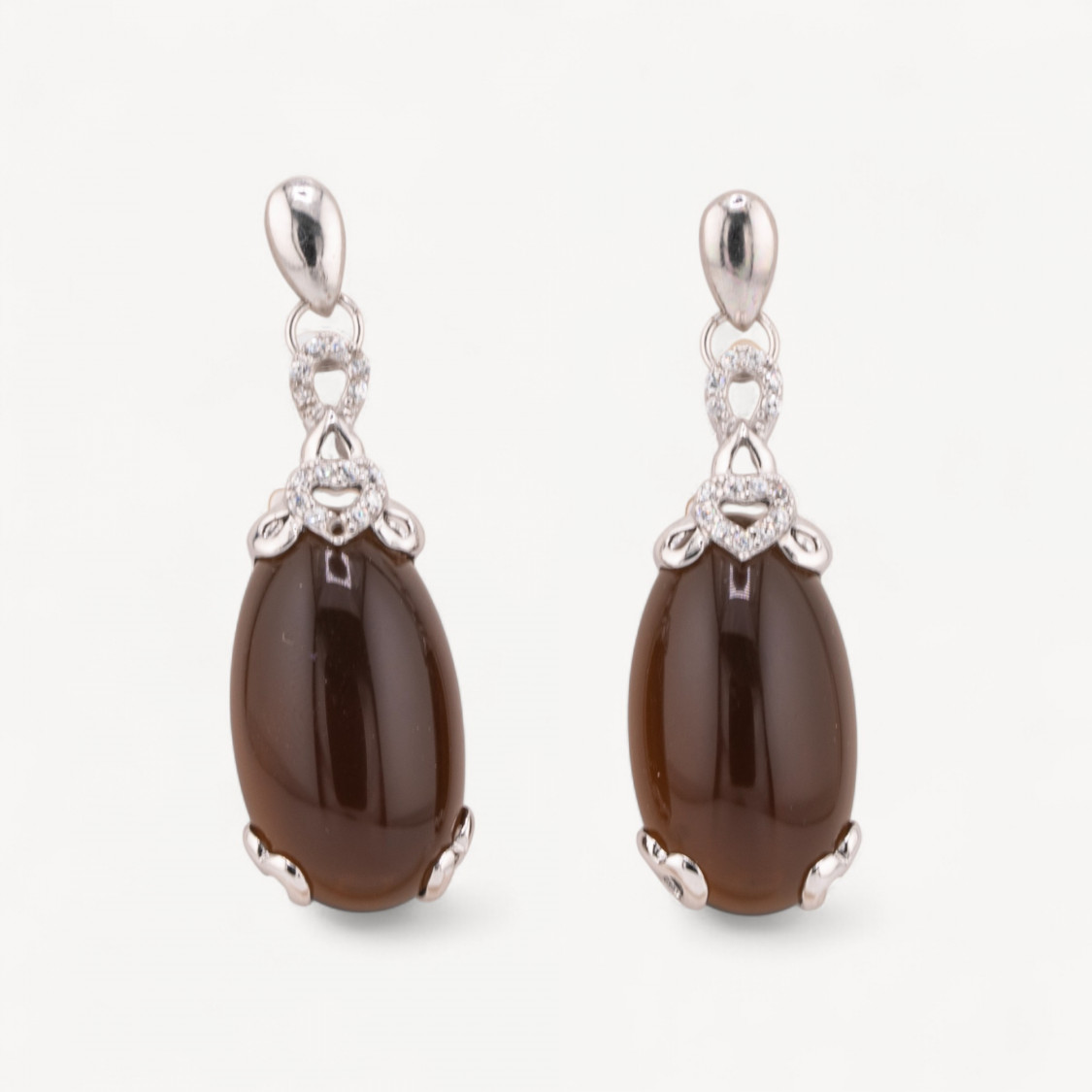 Orecchini Perno Di Argento 925 Marrone-ARGENT 925 DESIGN ITALIE | Worldofjewel.com