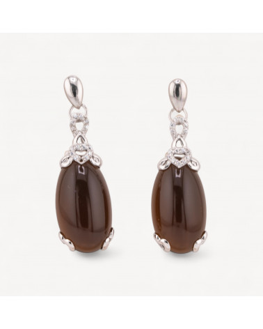 Orecchini Perno Di Argento 925 Marrone-ARGENT 925 DESIGN ITALIE | Worldofjewel.com