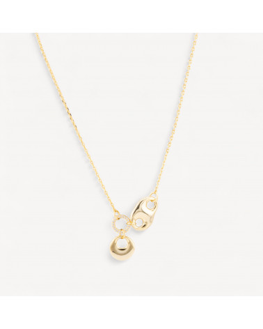 Collana In Argento 925 Con Pendenti Con Zirconi Dorata-COLLIERS EN ARGENT 925 | Worldofjewel.com