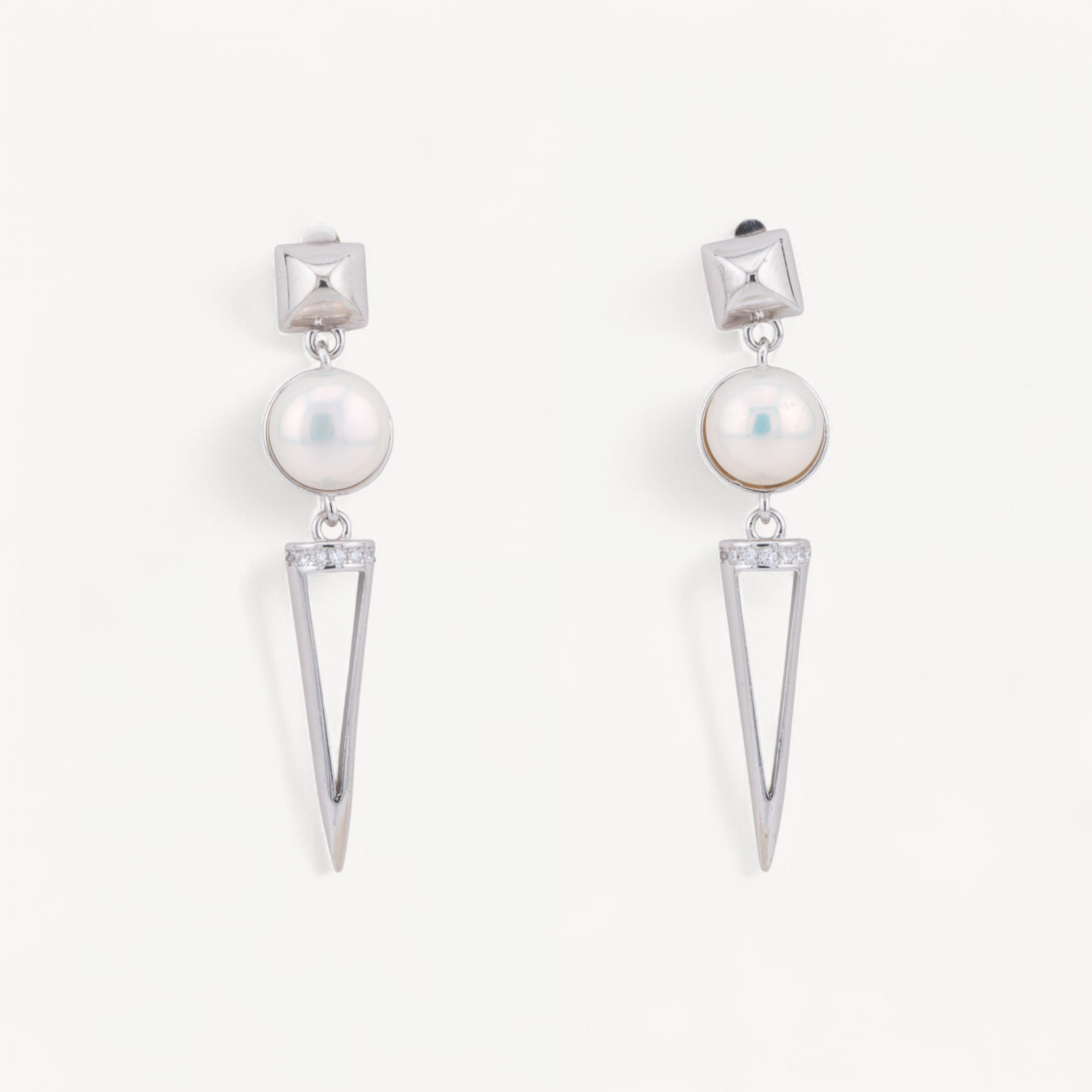Orecchini In Argento 925 Con Zirconi E Perle Di Fiume-CHIUSURE IN ARGENTO 925 FAI DA TE | Worldofjewel.com