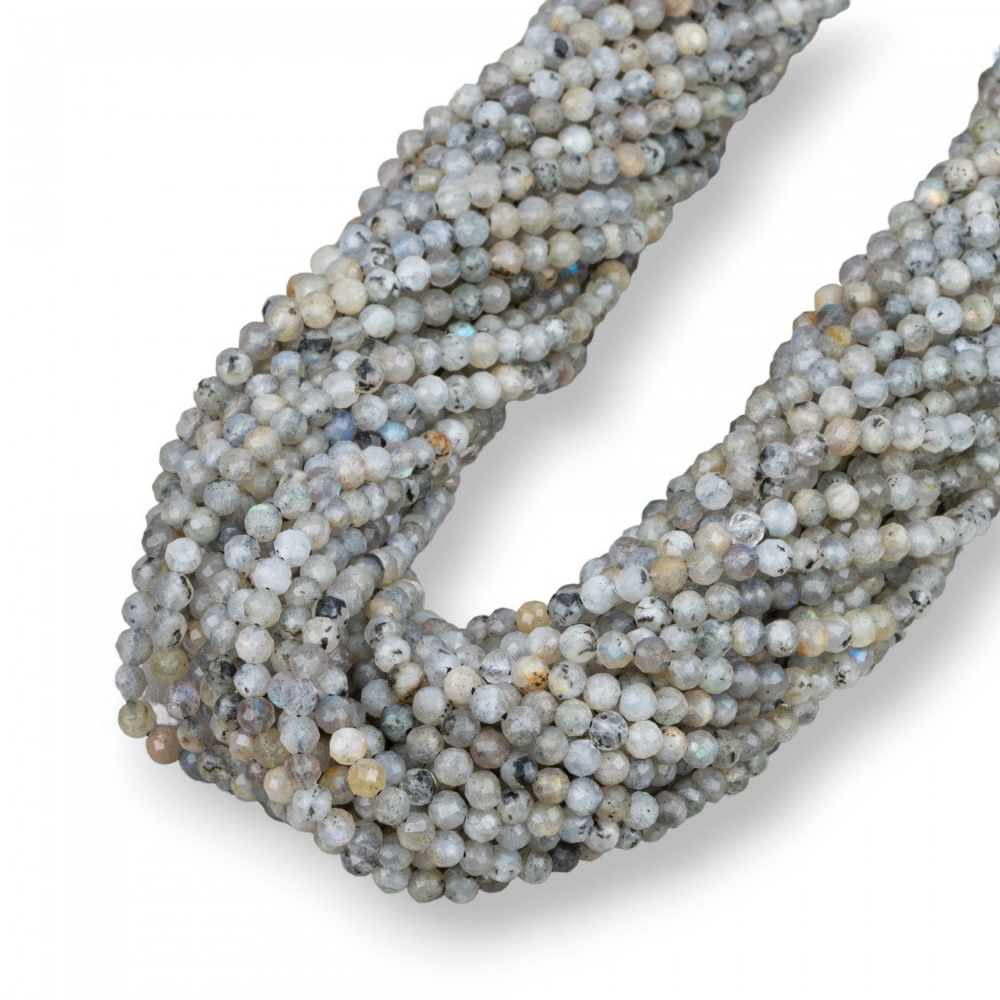 Labradorite Grigia Perlina Tonda Sfaccettata Diamond Cut 3,5mm-LABRADORITE | Worldofjewel.com