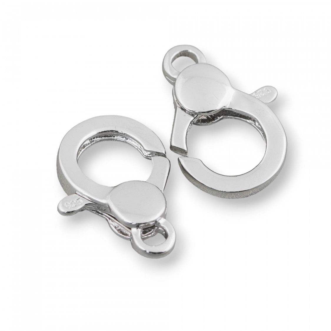 Chiusura Di Argento 925 A Moschettone A Scatto 14x20mm 2pz Rodiato-CHIUSURE IN ARGENTO 925 FAI DA TE | Worldofjewel.com