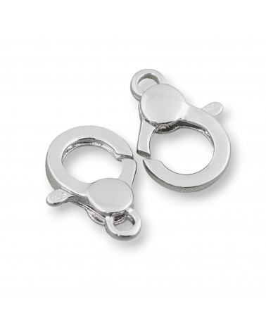 Chiusura Di Argento 925 A Moschettone A Scatto 14x20mm 2pz Rodiato-CHIUSURE IN ARGENTO 925 FAI DA TE | Worldofjewel.com